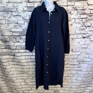 Soplia Gon Navy Blue Long Sleeve Button Up Dress Size L